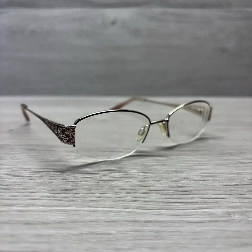 Sophia Loren Eyeglasses Frame M264 Zyloware 168 Rose Gold Metal Half Rim 49-17